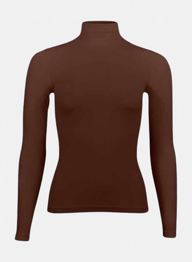 Silvy Lycra Celina High Long Sleeves High Neck Top For Women - Image 1